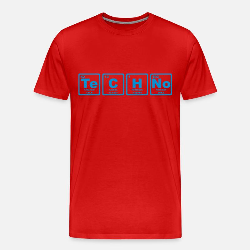TECHNO PERIODENSYSTEM - Männer Premium Bio T-Shirt - Rot