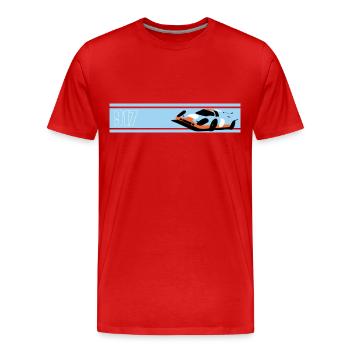 917 LM - T-shirt bio Premium Homme - rouge - Devant - Damien (186cm)