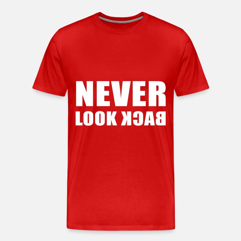 Never Look Back - Männer Premium Bio T-Shirt - Rot