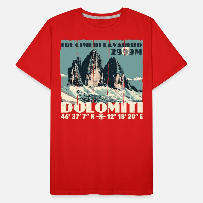 Dolomites de Tre Cime Lavaredo Dolomites des Trois Pics T-shirt bio Premium Homme