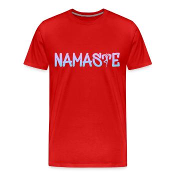Yoga Om Namaste Chakra - Männer Premium Bio T-Shirt - Rot - Vorne - Damien (186cm)