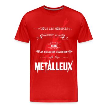 metalleux - T-shirt bio Premium Homme - rouge - Devant - Damien (186cm)