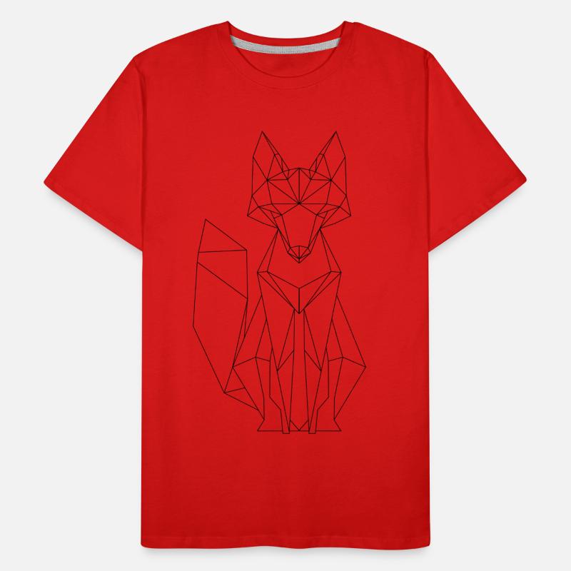 Fox polygone design T-shirt bio Premium Homme