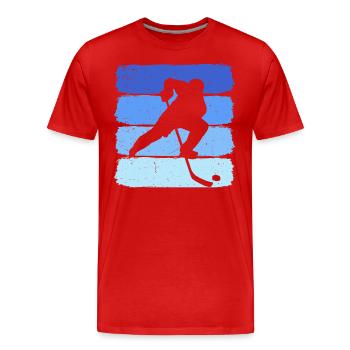 hockey retro hockey hockey player - Men's Premium Organic T-Shirt - red - Front - Damien (186cm)