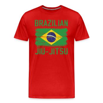 T-shirt JJB Jiu-Jitsu Brésilien Jiu Jitsu - T-shirt bio Premium Homme - rouge - Devant - Damien (186cm)