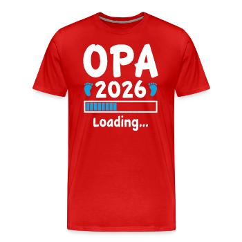 Opa 2026 Loading - Männer Premium Bio T-Shirt - Rot - Vorne - Damien (186cm)