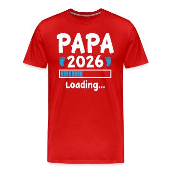 Papa Geschenk für werdende Vater Papa 2026 Loading - Männer Premium Bio T-Shirt - Rot - Vorne - Damien (186cm)