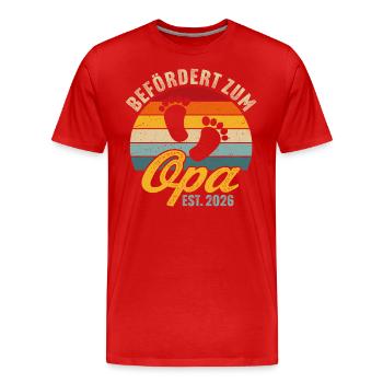 Befördert zum Opa 2026 Großvater seit 2026 - Männer Premium Bio T-Shirt - Rot - Vorne - Damien (186cm)