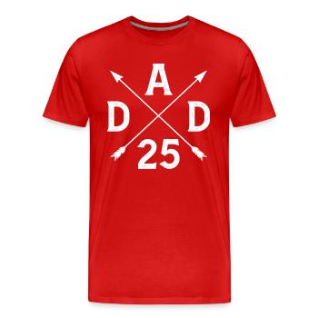 Dad 25 Father Baby Dad 2025 - Men's Premium Organic T-Shirt - red - Front - Damien (186cm)