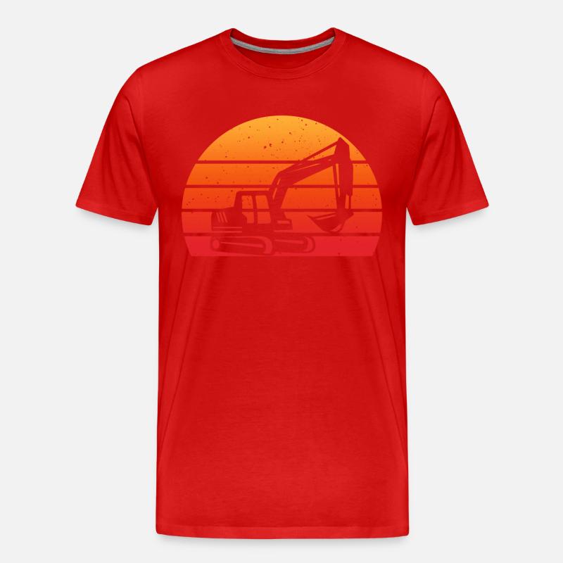 Baggerbagger - Männer Premium Bio T-Shirt - Rot