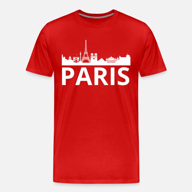 Paris Skyline Eiffel Louvre frankreich - Männer Premium Bio T-Shirt - Rot
