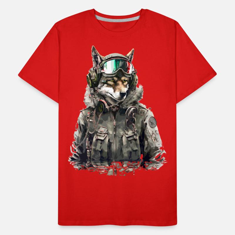 Wolf as pilot Men's Premium Organic T-Shirt