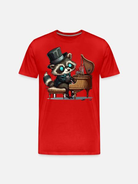 Schaukelnder Waschbär - Männer Premium Bio T-Shirt - Rot