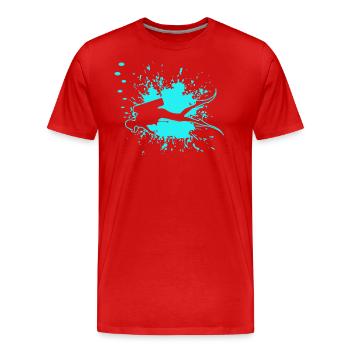 diving, scuba diver, dive - Männer Premium Bio T-Shirt - Rot - Vorne - Damien (186cm)