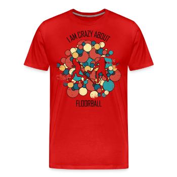 Floorball, Floorball, Field Hockey, Indoor Hockey - Men's Premium Organic T-Shirt - red - Front - Damien (186cm)