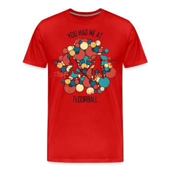 Floorball, Floorball, Field Hockey, Indoor Hockey - Men's Premium Organic T-Shirt - red - Front - Damien (186cm)