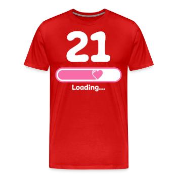 21 Years Birthday Happy Birthday Greetings - Men's Premium Organic T-Shirt - red - Front - Damien (186cm)