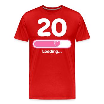 20th Birthday Congratulations Congratulations - Men's Premium Organic T-Shirt - red - Front - Damien (186cm)