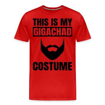 C'est Mon Costume De Gigachad Costume Halloween - T-shirt bio Premium Homme - rouge - Devant - Damien (186cm)