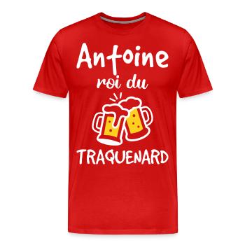 Antoine Roi Du Traquenard - Humour De Antoine - T-shirt bio Premium Homme - rouge - Devant - Damien (186cm)