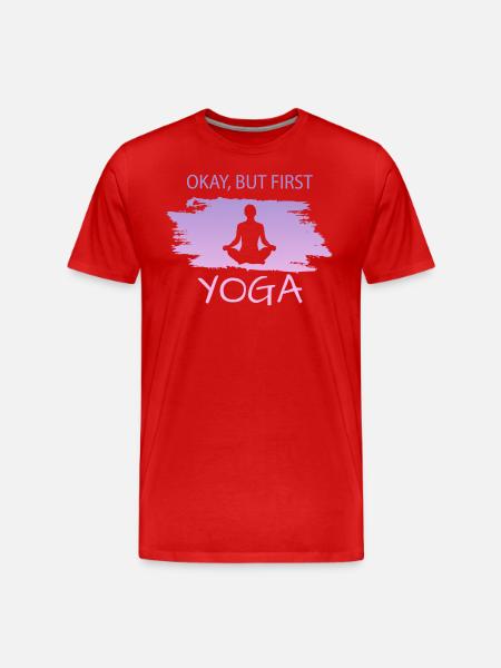 Yoga - Männer Premium Bio T-Shirt - Rot