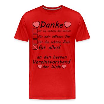 Danke Dankeschön Vereinsvorstand Verein Vorstand - Männer Premium Bio T-Shirt - Rot - Vorne - Damien (186cm)