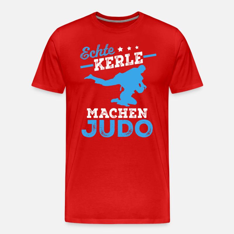 Echte Kerle machen Judo - Männer Premium Bio T-Shirt - Rot