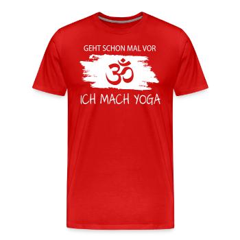 Yoga - Männer Premium Bio T-Shirt - Rot - Vorne - Damien (186cm)