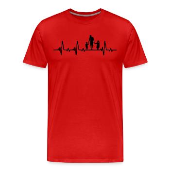 Vater und tochter und sohn, tochter und sohn - Männer Premium Bio T-Shirt - Rot - Vorne - Damien (186cm)