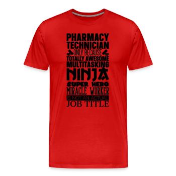 Idée cadeau pharmacie technicien en pharmacie - T-shirt bio Premium Homme - rouge - Devant - Damien (186cm)