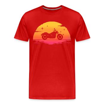 Sunrise Motorrad Cruiser Motorrad Motorrad Motorrad T-Shir - Männer Premium Bio T-Shirt - Rot - Vorne - Damien (186cm)