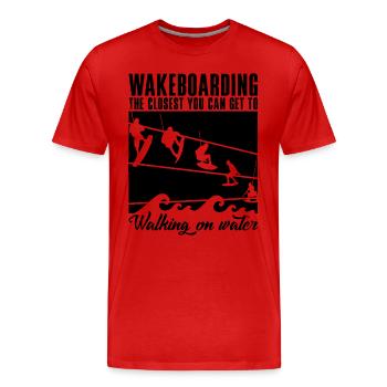 Wakeboard Wakeboarding Wakeboarder Idée Cadeau - T-shirt bio Premium Homme - rouge - Devant - Damien (186cm)