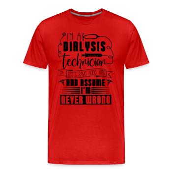 Dialyse Néphrologie Dialyse Technicien Idée Cadeau - T-shirt bio Premium Homme - rouge - Devant - Damien (186cm)