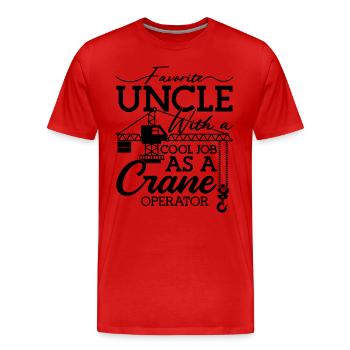 Kranführer Bauarbeiter Kran Arbeit Geschenkidee - Männer Premium Bio T-Shirt - Rot - Vorne - Damien (186cm)