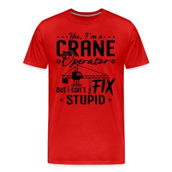 Kranführer Bauarbeiter Beruf Kran Geschenkidee - Männer Premium Bio T-Shirt - Rot - Vorne - Damien (186cm)