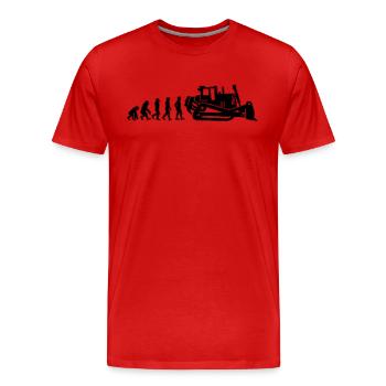 Excavator Bulldozer Construction Gift Idea - Men's Premium Organic T-Shirt - red - Front - Damien (186cm)