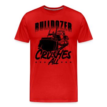 Construction Worker Excavator Bulldozer Gift Idea - Men's Premium Organic T-Shirt - red - Front - Damien (186cm)