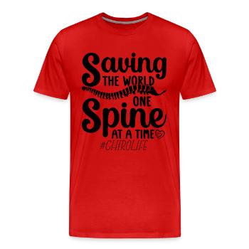 Chiropratique Physio Chiropraticien Idée Cadeau - T-shirt bio Premium Homme - rouge - Devant - Damien (186cm)