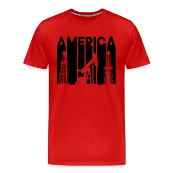 Travailleur des champs pétrolifères Amérique Travailleur de la plate-forme pétrolière Arbeiter - T-shirt bio Premium Homme - rouge - Devant - Damien (186cm)