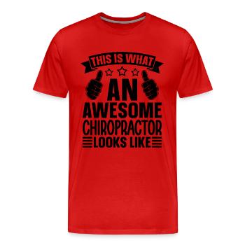 Physio Chiropraticien Chiropratique Idée Cadeau - T-shirt bio Premium Homme - rouge - Devant - Damien (186cm)