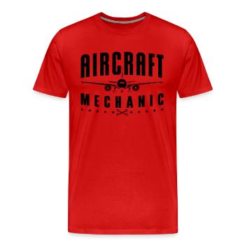 Aircraft Mechanic Level Repair Aircraft - Men's Premium Organic T-Shirt - red - Front - Damien (186cm)