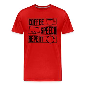Idée cadeau de buveur de café mentalement psychique - T-shirt bio Premium Homme - rouge - Devant - Damien (186cm)