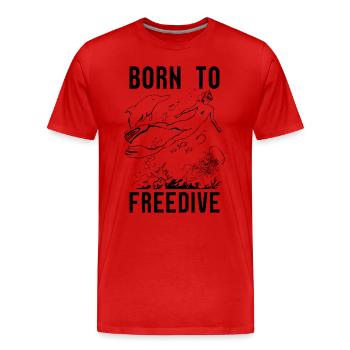 Freediver Apnée Plongée Plongée En apnée Idée Cadeau - T-shirt bio Premium Homme - rouge - Devant - Damien (186cm)