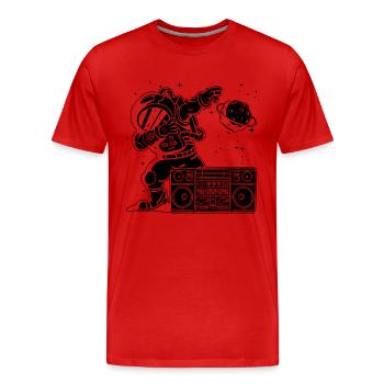 Astronomie Music Lover Moon Radio Space Universe - T-shirt bio Premium Homme - rouge - Devant - Damien (186cm)