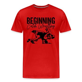 Début Catch Wrestling Fight Grappling Wrestler - T-shirt bio Premium Homme - rouge - Devant - Damien (186cm)