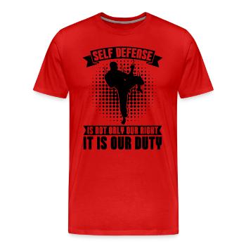 Autodéfense Taekwondo Fighter Fight Sport Karaté - T-shirt bio Premium Homme - rouge - Devant - Damien (186cm)