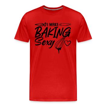 Je fais de la pâtisserie Sexy Baker Boulangerie Gâteau Cupcake Chef - T-shirt bio Premium Homme - rouge - Devant - Damien (186cm)