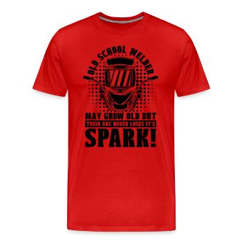 Old School Welder Weld Metal Iron Welding Career - Men's Premium Organic T-Shirt - red - Front - Damien (186cm)