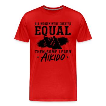 Aikido All Women Were Fighter Samurai Martial Arts - Men's Premium Organic T-Shirt - red - Front - Damien (186cm)