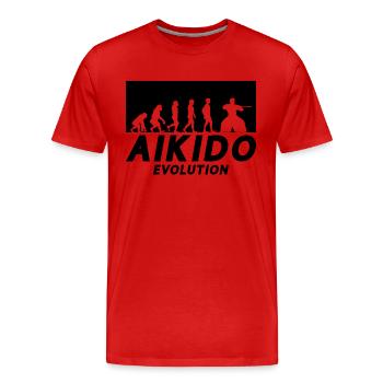 Aikido Evolution Fighter Martial Arts Samurai Judo - Men's Premium Organic T-Shirt - red - Front - Damien (186cm)